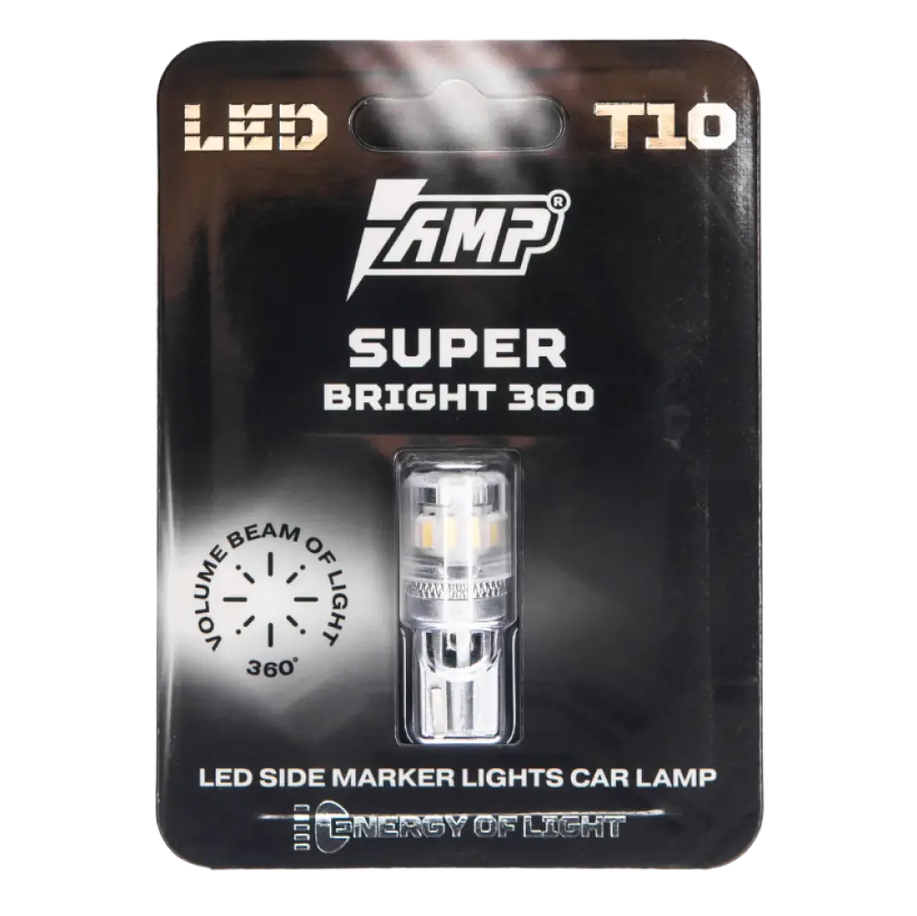 Светодиод габаритный AMP 360 SuperBright T10 1 штука оптом — цена от партии. Поставки для магазинов и установочных центров | AMPGROUP
