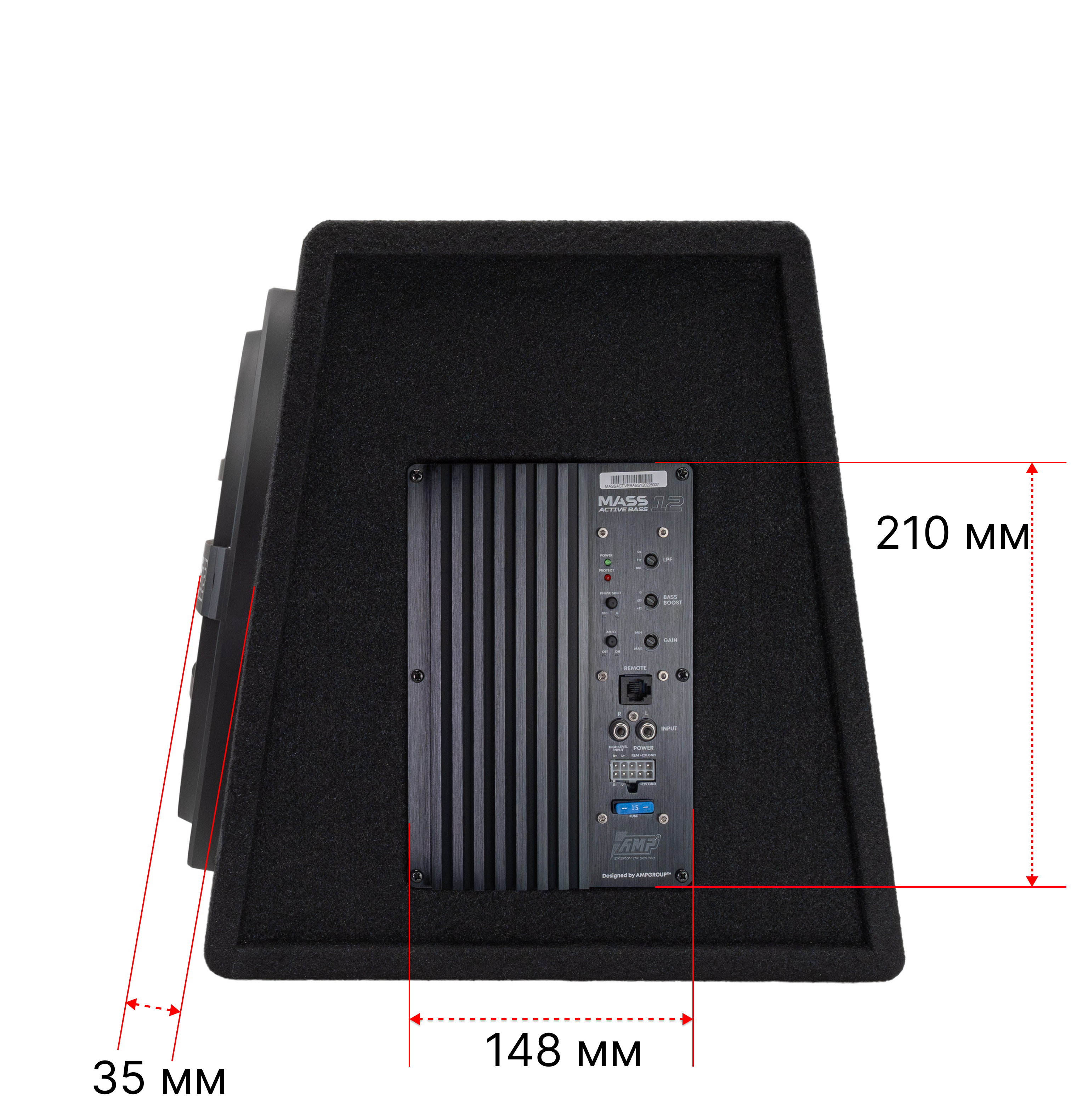Сабвуфер корпусной активный AMP MASS ACTIVE BASS 12 оптом — цена от партии. Поставки для магазинов и установочных центров | AMPGROUP
