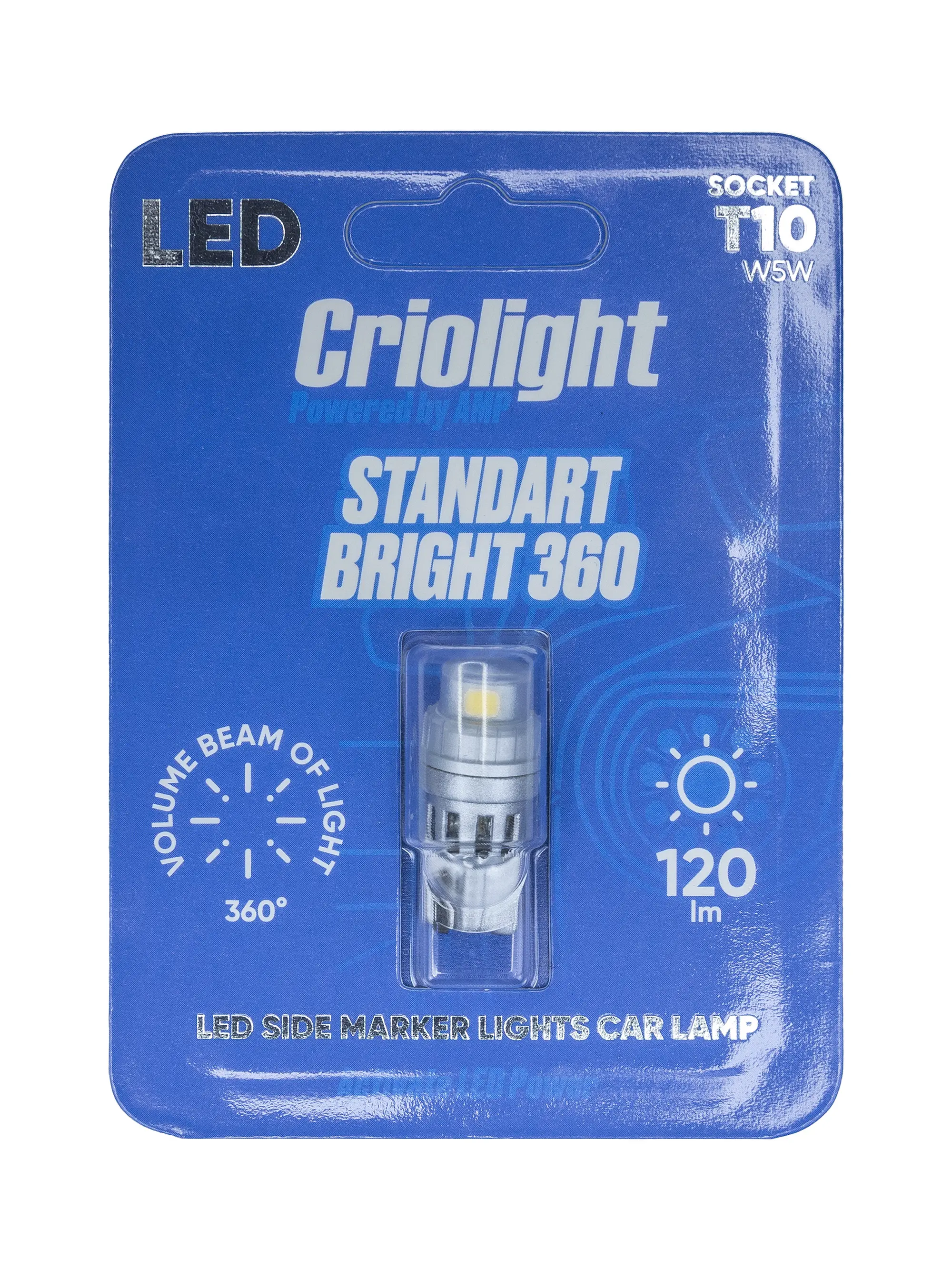 Светодиод габаритный AMP/Criolight 360 StandartBright T10 1 штука оптом — цена от партии. Поставки для магазинов и установочных центров | AMPGROUP
