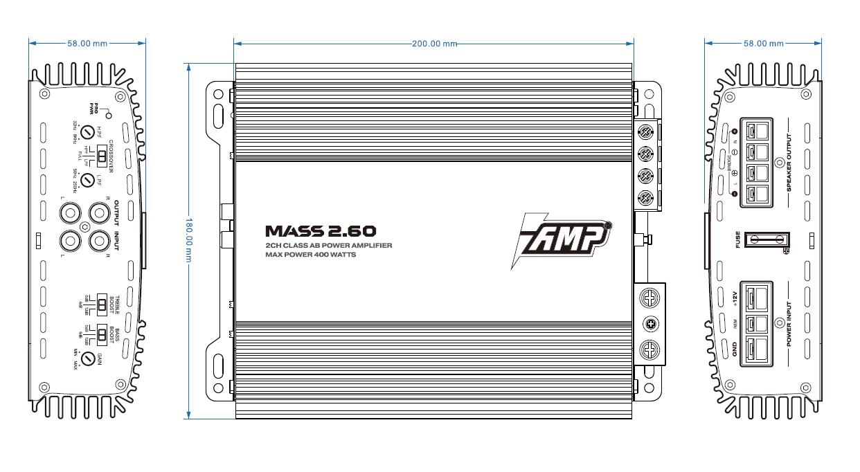 Усилитель AMP MASS 2.60 оптом — цена от партии. Поставки для магазинов и установочных центров | AMPGROUP
