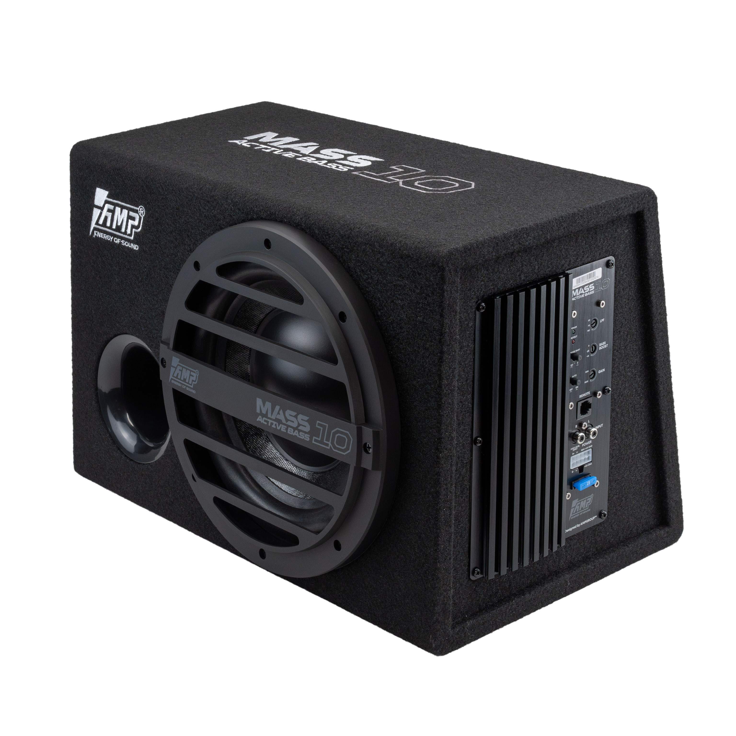 Сабвуфер корпусной активный AMP MASS ACTIVE BASS 10 оптом — цена от партии. Поставки для магазинов и установочных центров | AMPGROUP
